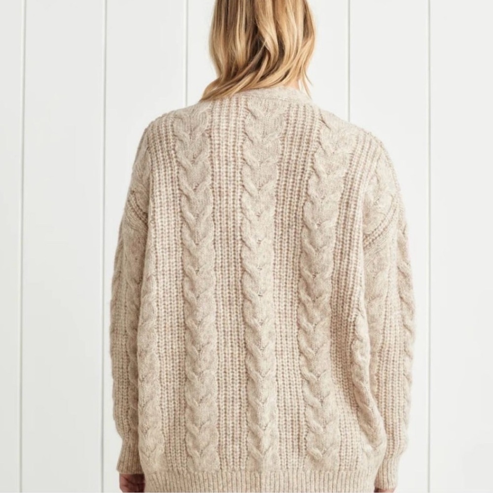 Jenni Kayne Cocoon Cable Cardigan Oatmeal XXS - Picture 4 of 13